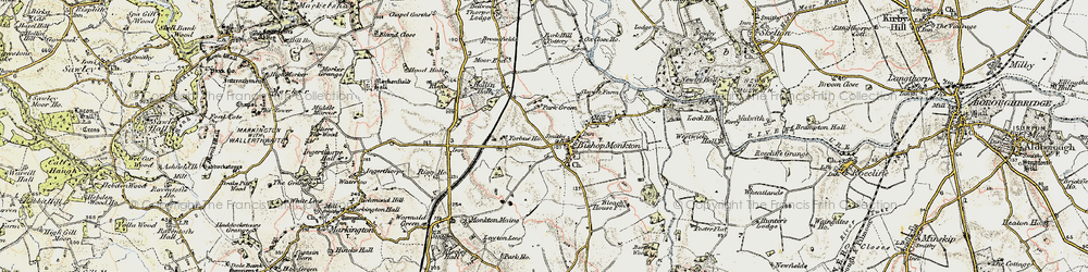 Old map of Yorbus Grange in 1903-1904