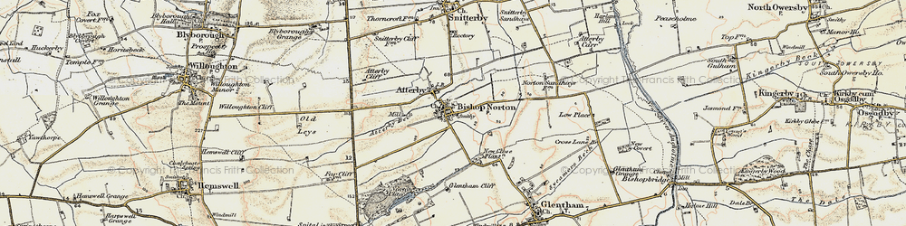 Old map of Bishop Norton in 1903