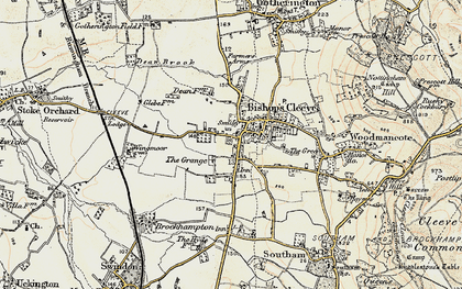 Old map of Bishop's Cleeve in 1899-1900