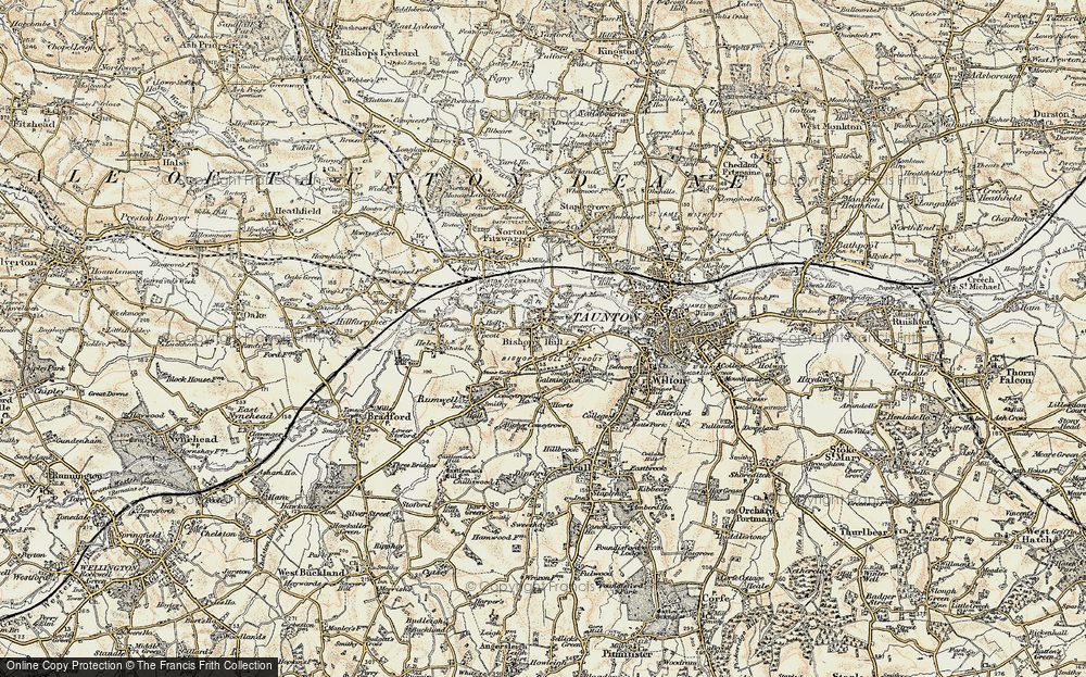 Old Map of Bishop's Hull, 1898-1900 in 1898-1900