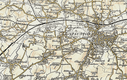 Old map of Bishop's Hull in 1898-1900