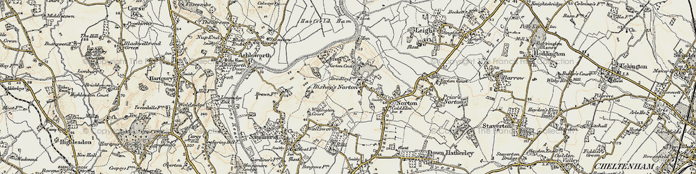 Old map of Bishop's Norton in 1898-1900