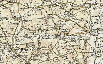 Old map of Avercombe in 1899-1900