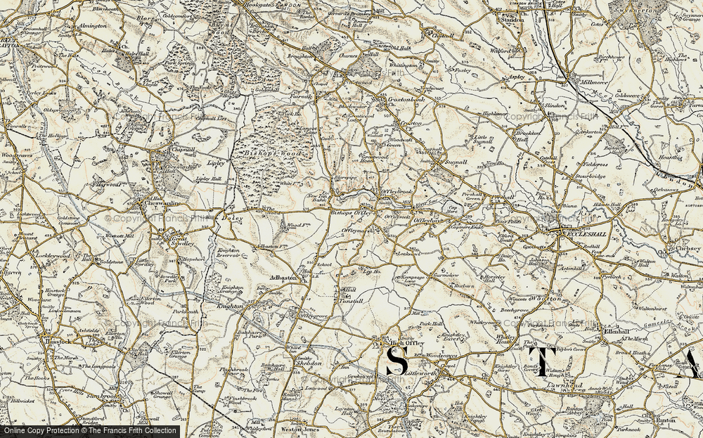 Old Map of Bishop's Offley, 1902 in 1902