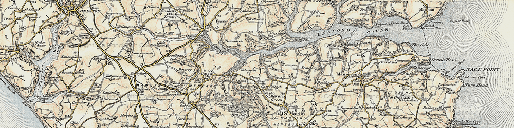 Old map of Bishop's Quay in 1900