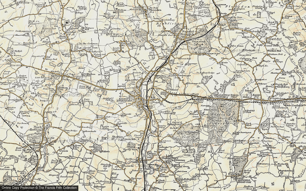 Old Map of Historic Map covering Whitehall in 1898-1899