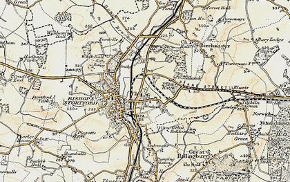 Old map of Bishop's Stortford in 1898-1899