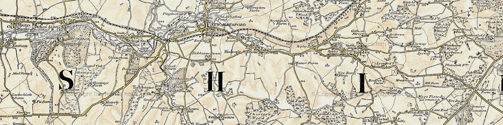 Old map of Bishop's Sutton in 1897-1900