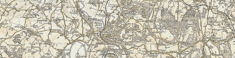 Old map of Bishop's Wood in 1899-1900