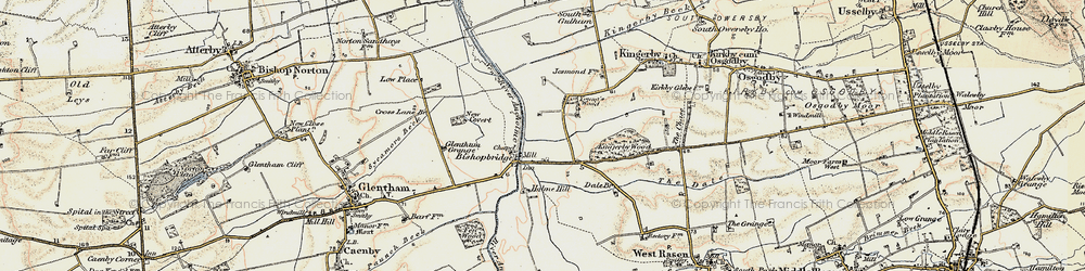 Old map of Bishopbridge in 1903