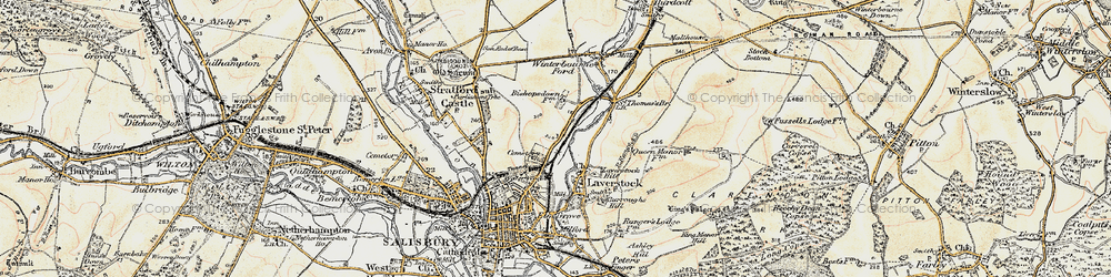 Old map of Bishopdown in 1897-1898