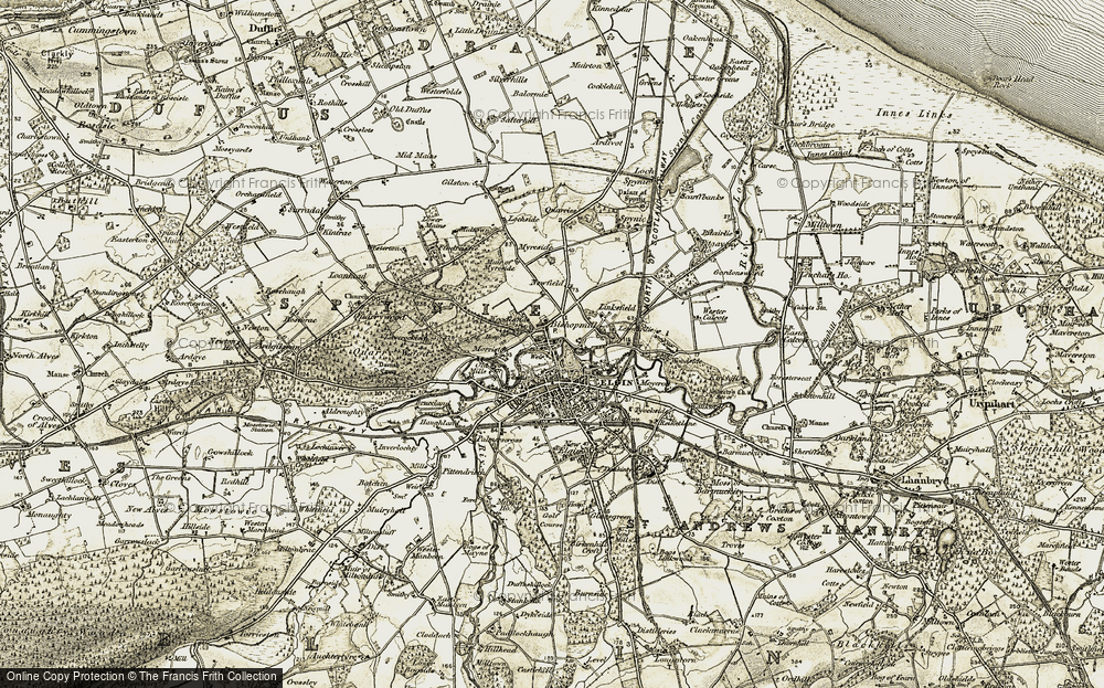Old Map of Historic Map covering Linksfield in 1910-1911