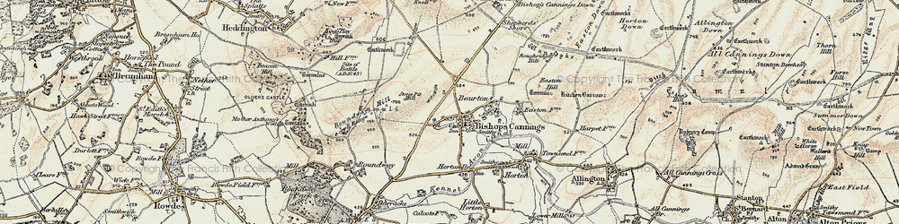 Old map of Bishops Cannings in 1898-1899