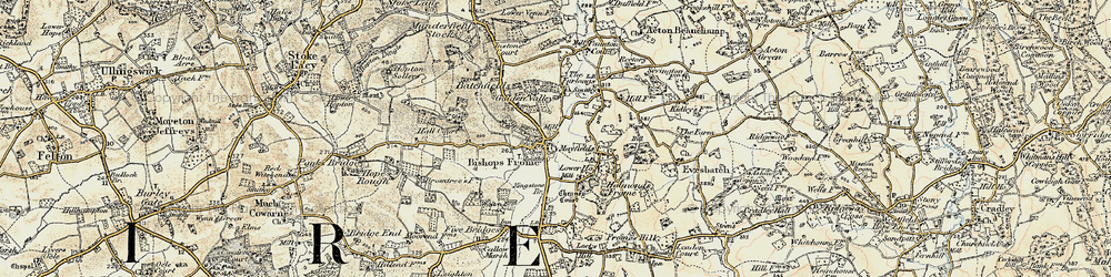 Old map of Bishops Frome in 1899-1901