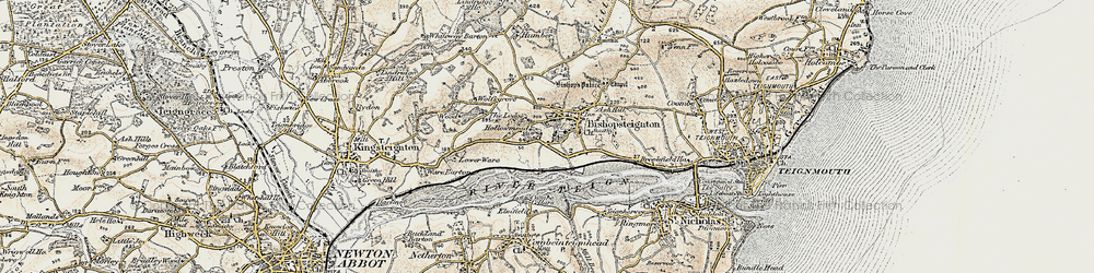 Old map of Bishopsteignton in 1899