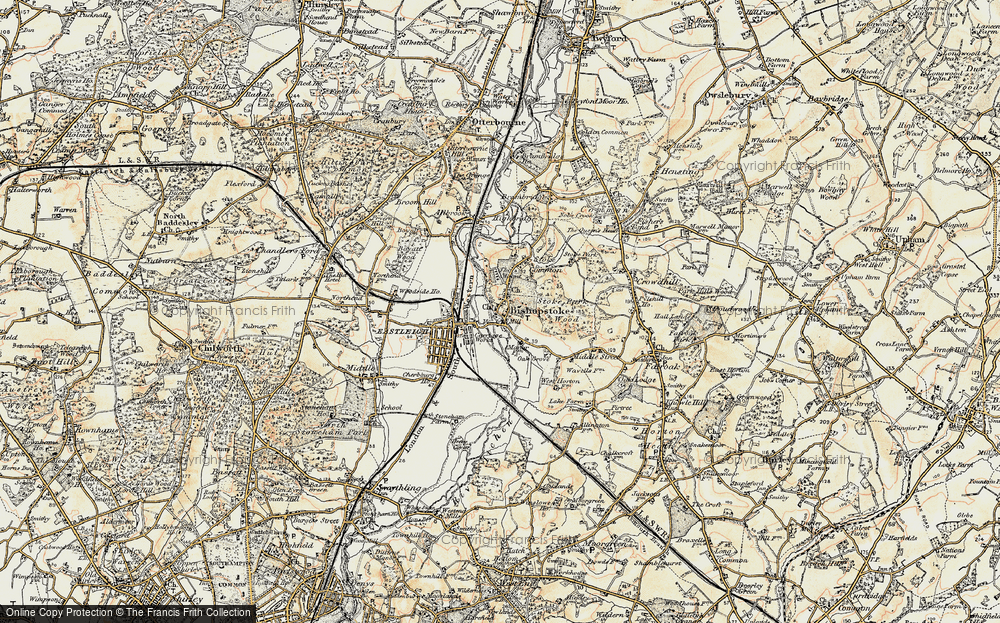 Old Map of Bishopstoke, 1897-1909 in 1897-1909