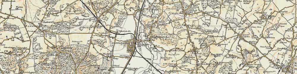 Old map of Bishopstoke in 1897-1909
