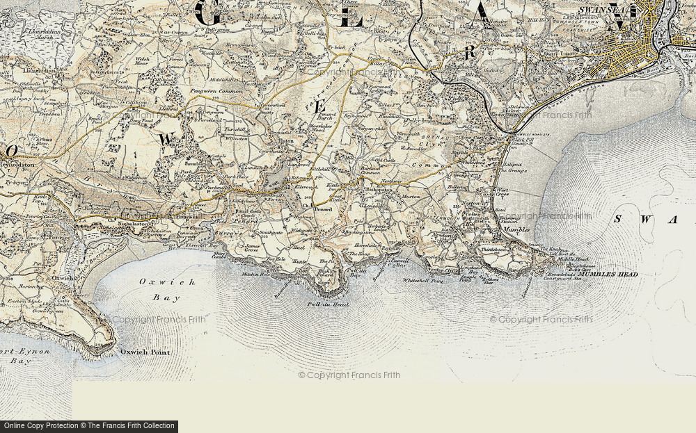 Old Map of Bishopston, 1900-1901 in 1900-1901