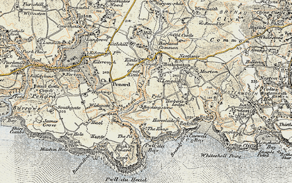 Old map of Bishopston in 1900-1901