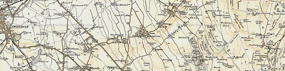 Old map of Bishopstone in 1897-1899