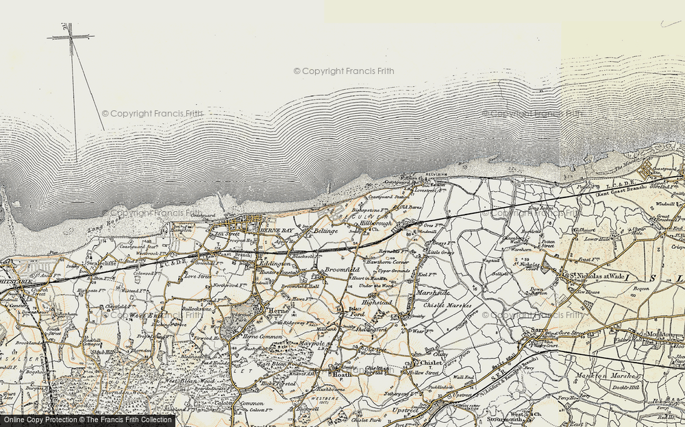 Old Map of Bishopstone, 1898-1899 in 1898-1899
