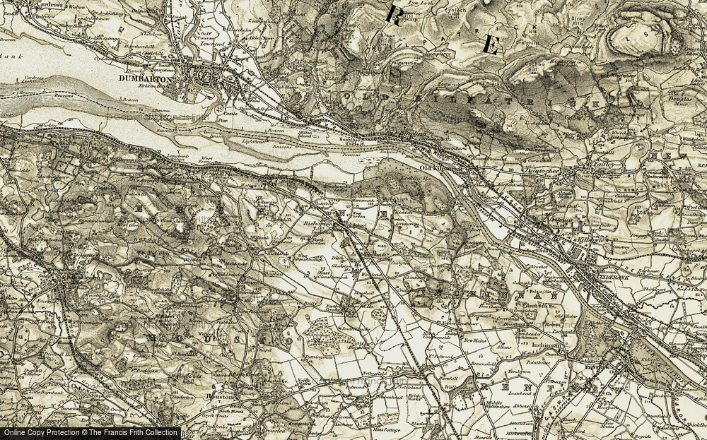 Old Map of Historic Map covering Whitemoss Dam in 1905-1906