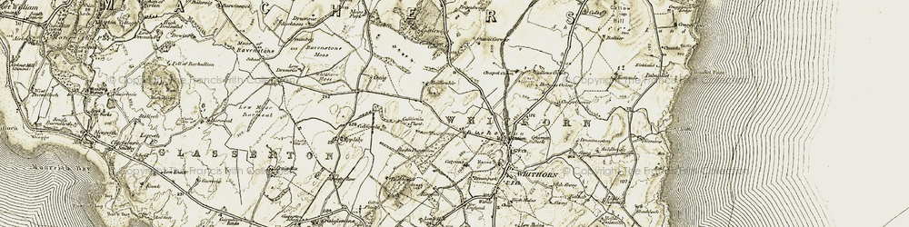 Old map of Whithorn Moss in 1905
