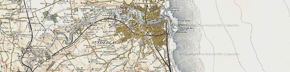 Old map of Bishopwearmouth in 1901-1904