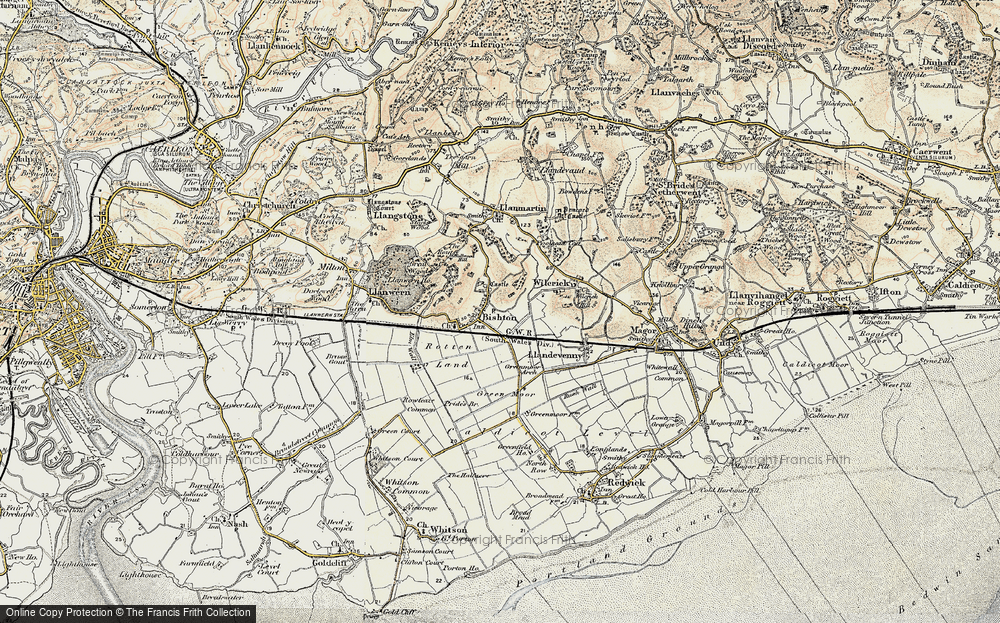 Old Map of Bishton, 1899-1900 in 1899-1900
