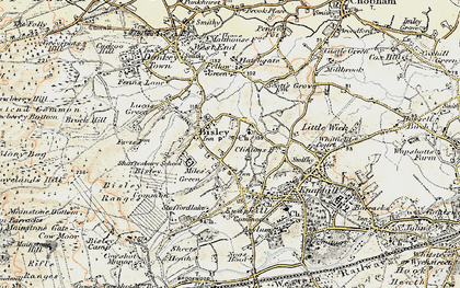 Old map of Bisley in 1897-1909