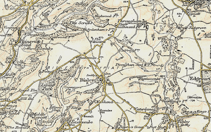 Old map of Bisley in 1898-1899