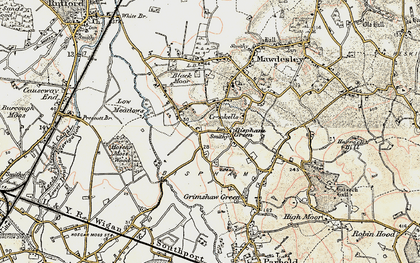 Old map of Bispham Green in 1902-1903