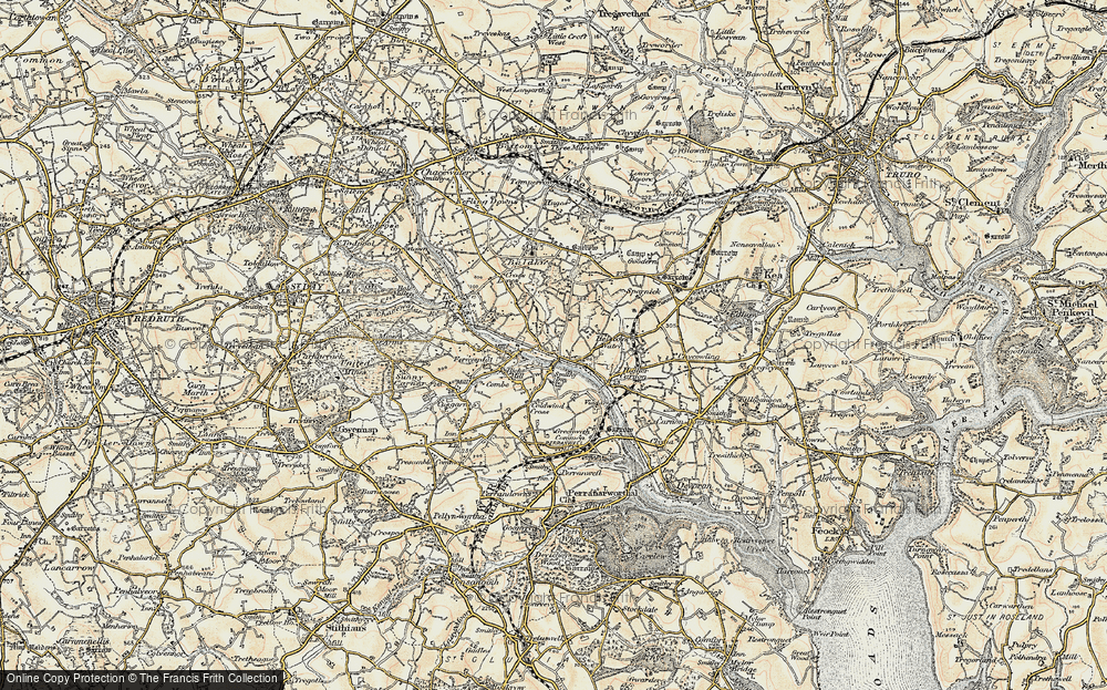 Old Map of Bissoe, 1900 in 1900