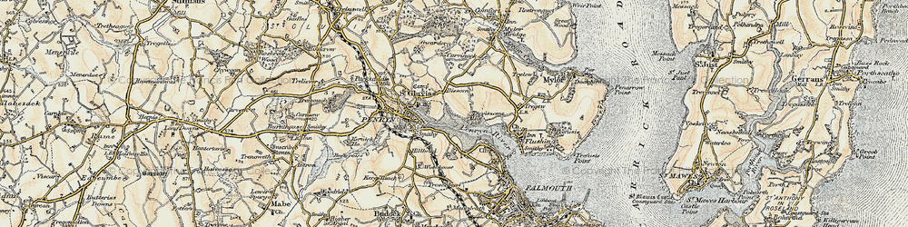 Old map of Bissom in 1900