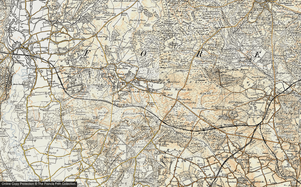 Old Map of Bisterne Close, 1897-1909 in 1897-1909