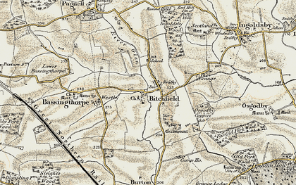 Old map of Bitchfield in 1902-1903