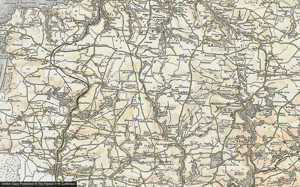 Old Map of Bittadon, 1900 in 1900