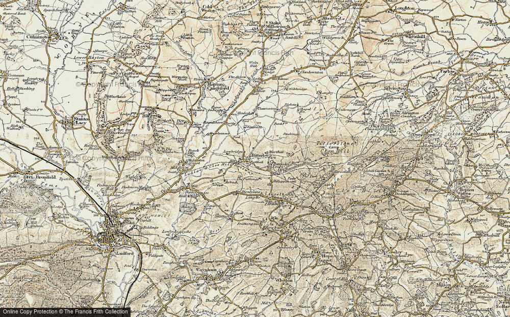Old Map of Bitterley, 1901-1902 in 1901-1902