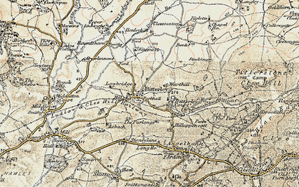 Old map of Bitterley in 1901-1902
