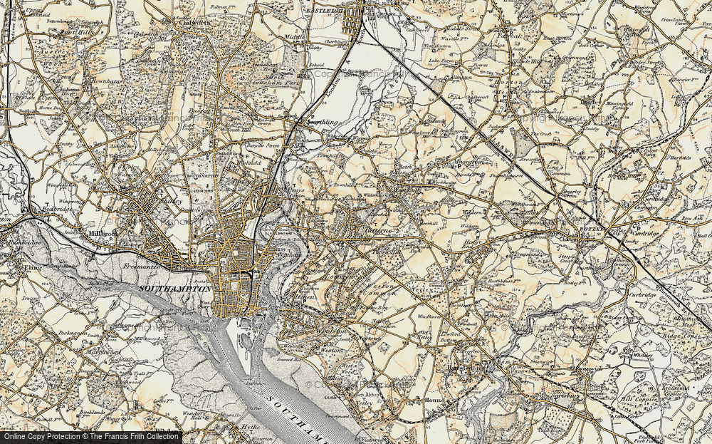 Old Map of Bitterne, 1897-1909 in 1897-1909