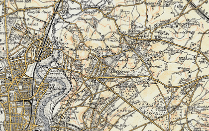 Old map of Bitterne in 1897-1909