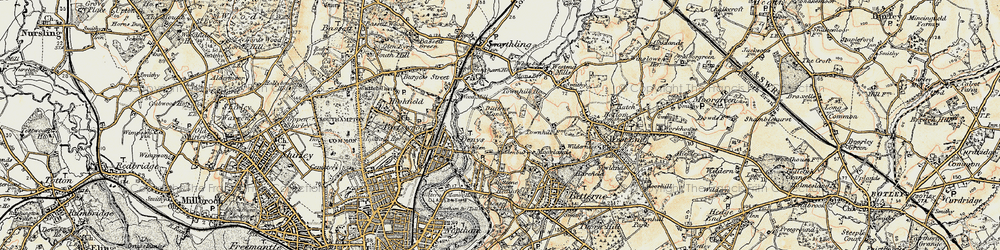 Old map of Bitterne Park in 1897-1909