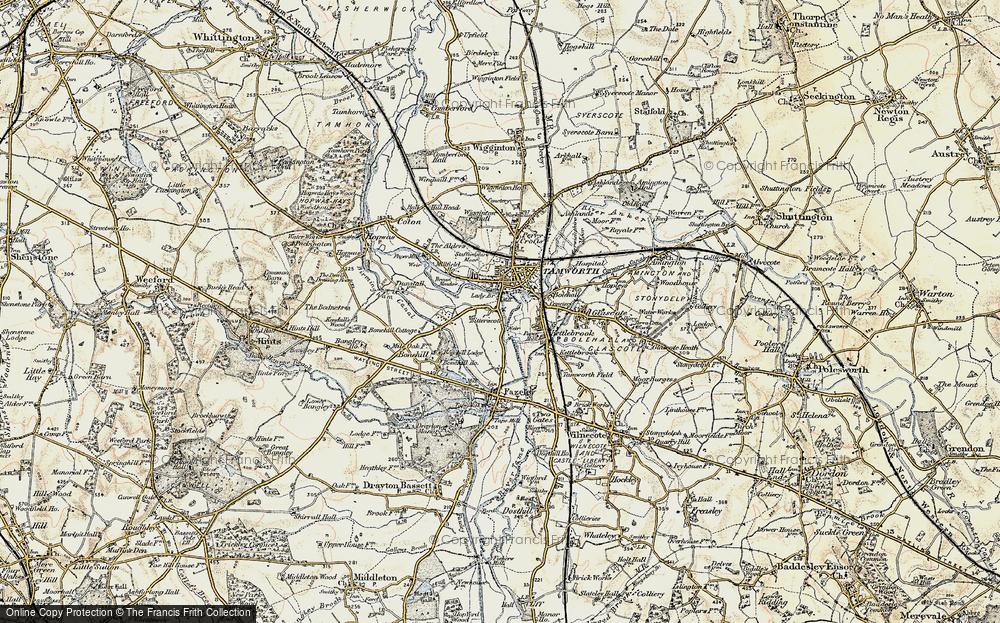 Old Map of Bitterscote, 1901-1902 in 1901-1902