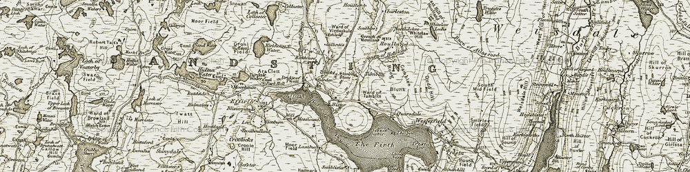 Old map of Bixter in 1911-1912
