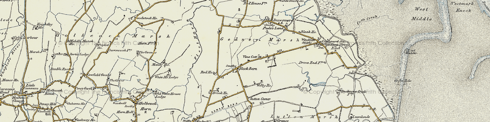 Old map of Black Barn in 1901-1902