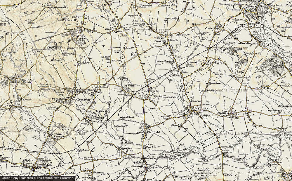 Old Map of Black Bourton, 1898-1899 in 1898-1899