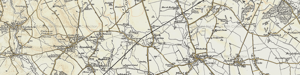 Old map of Black Bourton in 1898-1899