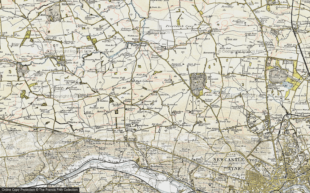 Old Map of Black Callerton, 1901-1903 in 1901-1903