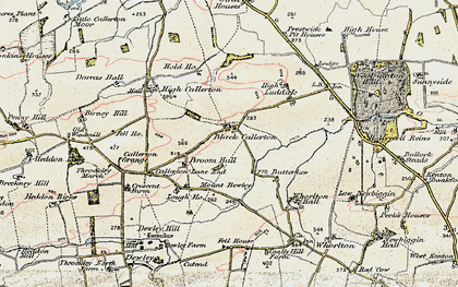 Old map of Black Callerton in 1901-1903