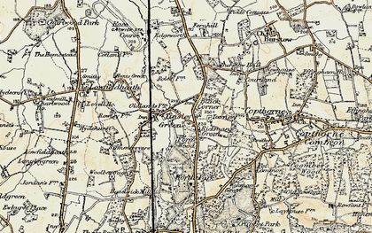 Old map of Black Corner in 1898-1902